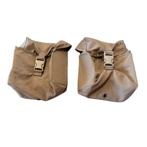 Coyote Tan Tactical MOLLE Pouch Set of 2 Military Style Utility Gear Bags